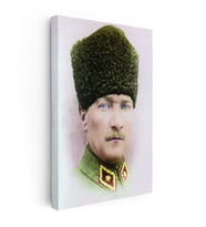 Kanvas Tablo Atatürk Kalpaklı Askeri Portre Atatürk Tablosu Ev Ofis Duvar Dekoru