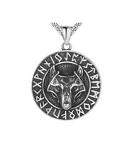 voyageaccessory Paslanmaz Çelik Viking Kurt Madalyon /Kurt Kolye /70 cm Zincirli