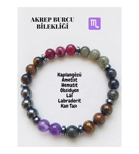 Akrep Burcu Doğaltaş Unisex Bileklik