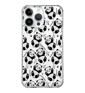 Apple iPhone 14 Pro Uyumlu Köşe Korumalı Antişok Kapak Panda Tasarımlı Şeffaf  Kılıf
