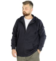 Mode XL Erkek Sweatshirt Kapşonlu Zippered Basic 20543 Lacivert