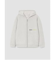 LCW Kids Beyaz Kapüşonlu Erkek Çocuk Soft Touch Fermuarlı Sweatshirt