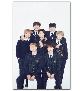 Cakatablo BTS Koreli Gençler Mutluluk Pozları MDF Tablo