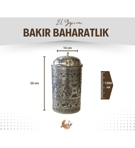 BAKIR BAHARATLIK NAKIŞ İŞLEME UZUN GÜMÜŞ RENK