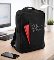 BK Gift Kişiye Özel İsimli Siyah Sırt Çantası AB001 -7, Notebook ve Laptop Uyumlu Şık Sırt Çantası