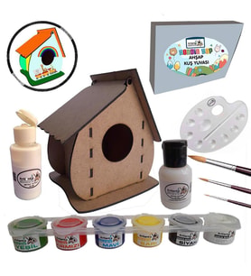 Kuş Evi Ahşap Boyama Seti 1 Paket Arlantis Kendin Yap Kuş Evi Bahçe Dekoru Boyanabilir 1 Paket