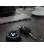 Mercedes Uyumlu Özel Tasarım Araba Anahtarlığı - Premium Hafif ve Dayanıklı Anahtarlık (Mavi)