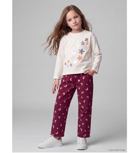 LCW Kids Bordo Kız Çocuk Polar Astarlı Gabardin Pantolon