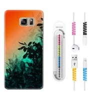 Samsung S7 Edge S20 Fe Plus Ultra S21 S22 Kılıf Kablo Koruma Spiral Silikon Güzel Çiçekler 1712