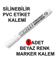 Siyah PVC Etiket Kalemi Beyaz Renk Yaz-Sil Etiket Kalemi 1 Adet Beyaz Marker Silinebilir Etiket Yazı