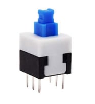 IC-197 6 Pinli Kalıcı Push Buton Kare Yaylı 7x7mm(10 Adet) (Renksiz)