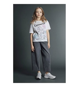Defacto Baggy Fıt Gri Kız Çocuk Jean Pantolon G4653A8/NM55