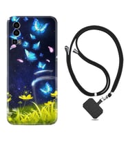 General Mobile Gm 23 Kılıf Resimli Boyun Askılı İpli Desenli Silikon Flowers Fox 1309