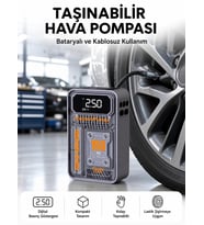6000mAh Bataryalı LED Ekranlı Akıllı Hava Kompresörü