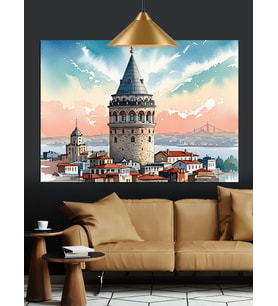 Galata Kulesi İstanbul Dekoratif Kanvas - Mdf Ahşap Tablo