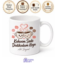 Kahvem Sade Dedikodum Koyu Kız Kıza Sohbet Kupası Hediye Bardak