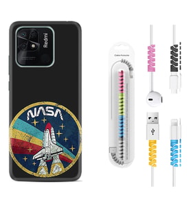 Xiaomi Poco X3 Pro M4 Pro X4 Pro C40 10C Kılıf Kablo Koruma Spiral Silikon Nasa 1326
