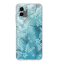 PrintiFy Vivo Y15s Uyumlu Kamera Korumalı Floral Su Yeşili Tasarımlı Şeffaf Silikon Kılıf