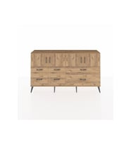 Arges Konsol 4 Raflı 6 Çekmeceli 4 Kapaklı 176x30x99 Çam-Çam