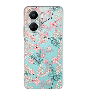Huawei Nova 10 Se Uyumlu Kapak Floral Kırmızı Tasarımlı Şeffaf Silikon Kılıf
