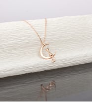 Else Silver 925 Ayar Moon Cat Gümüş Kolye
