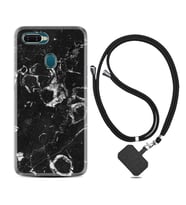 Oppo A5S A15 A16 A54 A55 A73 A74 Kılıf Boyun Askılı Silikon Black Hole Marble 1387