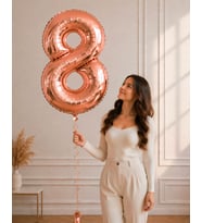 8 Rakamlı Rose Gold 100 cm Helyum Balon