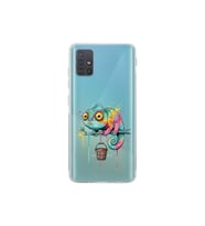 Samsung Galaxy A51 ile Uyumlu Splash Bukalemun Tasarımlı Şeffaf Silikon Kılıf