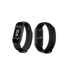 Mey İthalat® M6 Akıllı Bileklik Siyah Adımsayar Spor Takibi Android İos Uyumlu