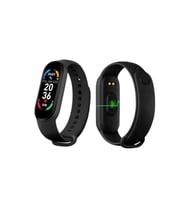 Mey İthalat® M6 Akıllı Bileklik Siyah Adımsayar Spor Takibi Android İos Uyumlu