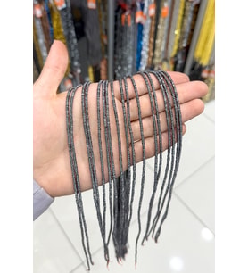 Hematit Taşı Rondela Kesim Parlak Füme 2x1mm Doğal Taş Dizi