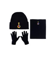 Lacivert Jandarma Yün Bere - Polar Boyunluk Ve Yün Eldiven Set