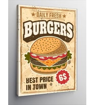 Kanvas Tablo Hamburger