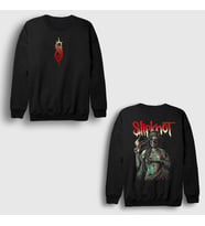 Presmono Unisex Siyah Burn Me Away Metal Slipknot Sırt Baskılı Sweatshirt 516240tt