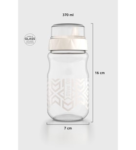 Renga Lexa 370 ml Etnik Desenli Cam Yağlık 152089 Siyah (Bej)