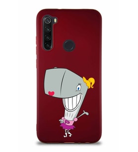 Xiaomi Redmi Note 8 Soft Premier Kapak Pearl Yengeç Tasarımlı Silikon Kılıf - Mürdüm (Şeffaf)