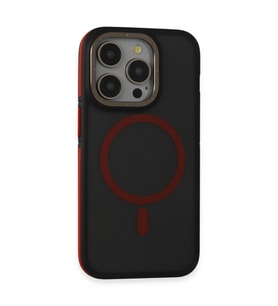 Northcity iPhone 15 Pro ile Uyumlu Rocky MagSafe Kapak - Siyah-Kırmızı