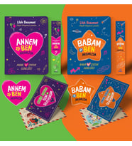 Ailem ve Ben Anne Baba Çocuk Günlüğü Kartpostal ve Ayraç İlaveli