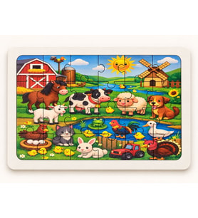 Hayvan Çiftliği - 24 Parça Ahşap Puzzle