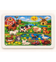 Hayvan Çiftliği - 24 Parça Ahşap Puzzle