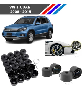 Otozet - VW Tiguan Bijon Civata Kapağı Siyah Renk 20 Adetli Set 17mm 1K06011739B9