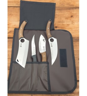 İsme Özel Deri Çantalı 5 Parça Outdoor Kamp Bıçak Seti
