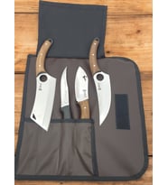 İsme Özel Deri Çantalı 5 Parça Outdoor Kamp Bıçak Seti