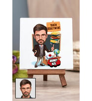 Erkek Tarih Öğretmenine Öğretmenler Günü Hediyesi Karikatürlü Masa Dekoru