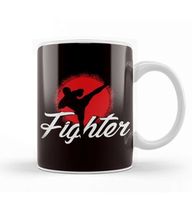 Kickboxer Girl Fighter Kickboxing Martial Arts MMA Sports Kupa Bardak Porselen