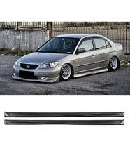 Honda Civic Vtec 2 Yan Marşpiyel Seti Plastik 2 Adet Mat Siyah 2001 2002 2003 2004 2005 2006 karlık+ek+bodykit