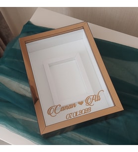 25X35 BRONZ LEDSİZ FOTOĞRAF BÖLÜMLÜ ANI ÇERÇEVESİ- NİŞAN SÖZ GÜLLERİNİZ İÇİN ÇERÇEVELER