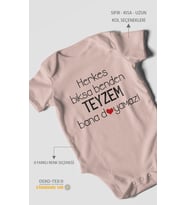 Herkes Bıksa Benden Teyzem Bana Doyamaz! Baskılı Bebek Zıbını – Çıtçıtlı Body  %100 Pamuk Kısa Kol (Pastel Pembe)