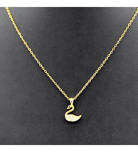 Gold Renk Ördek Taşlı Kolye