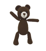 Amigurumi Sevimli Acı Kahve Renk Ayıcık Organik Oyuncak (Standart)